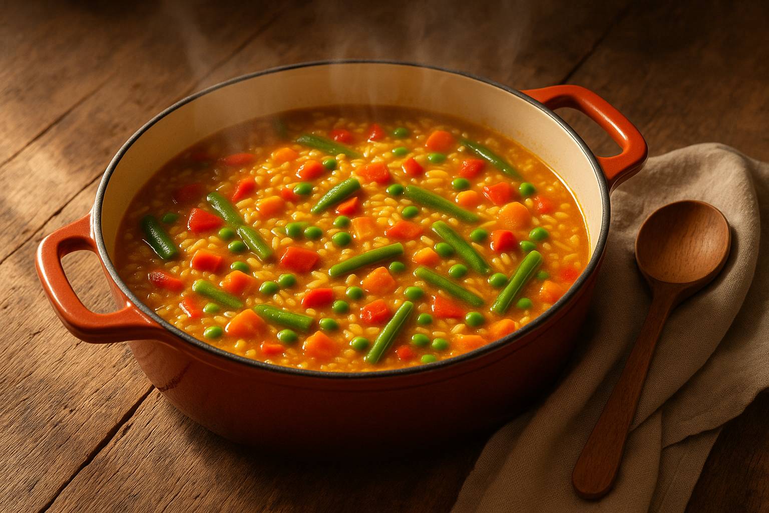 Cómo hacer arroz caldoso con verduras sin complicarte