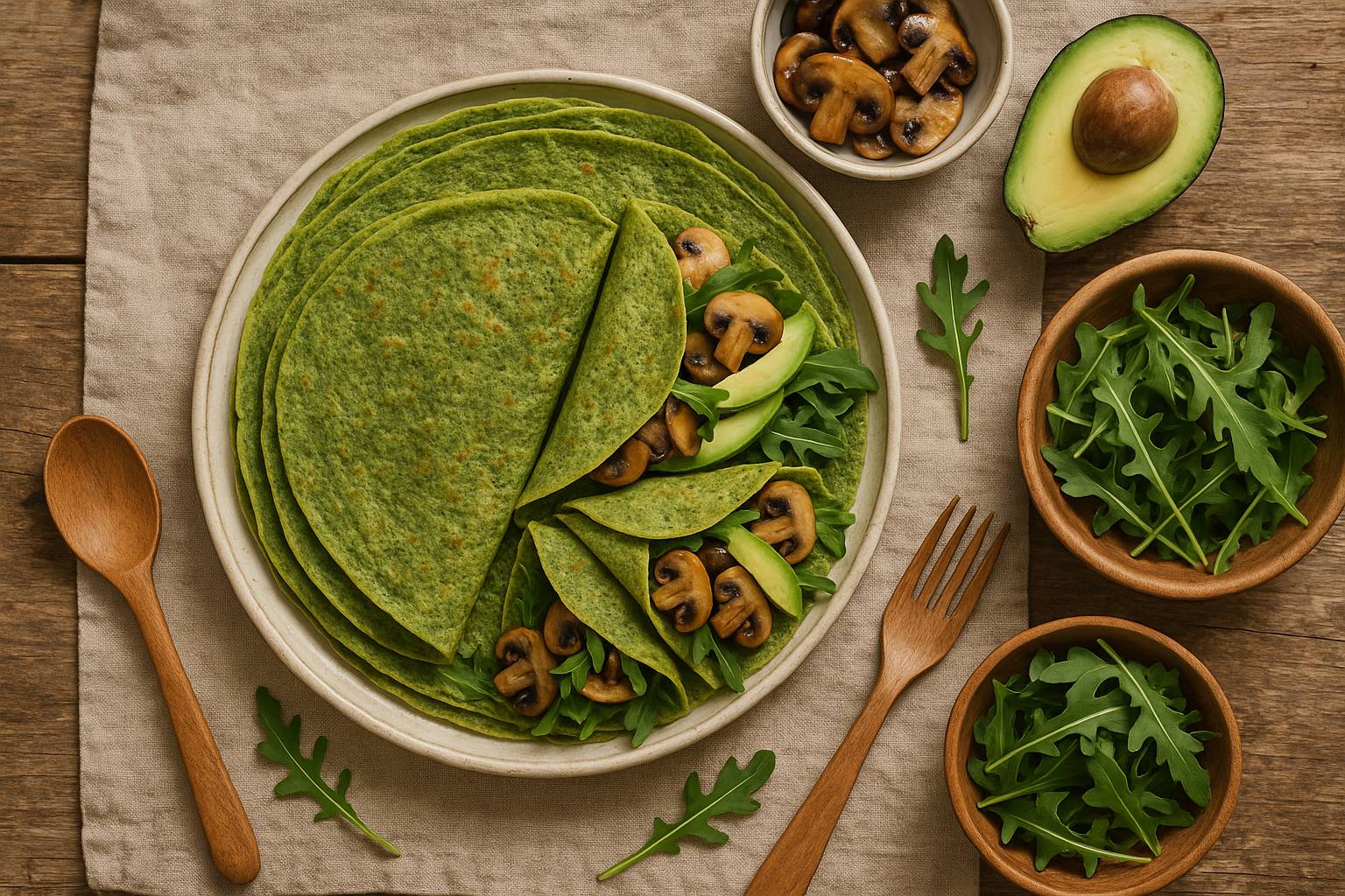 Crepes de espinaca sin gluten y sin leche