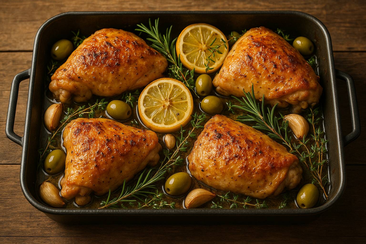Pollo al horno con especias mediterráneas paso a paso