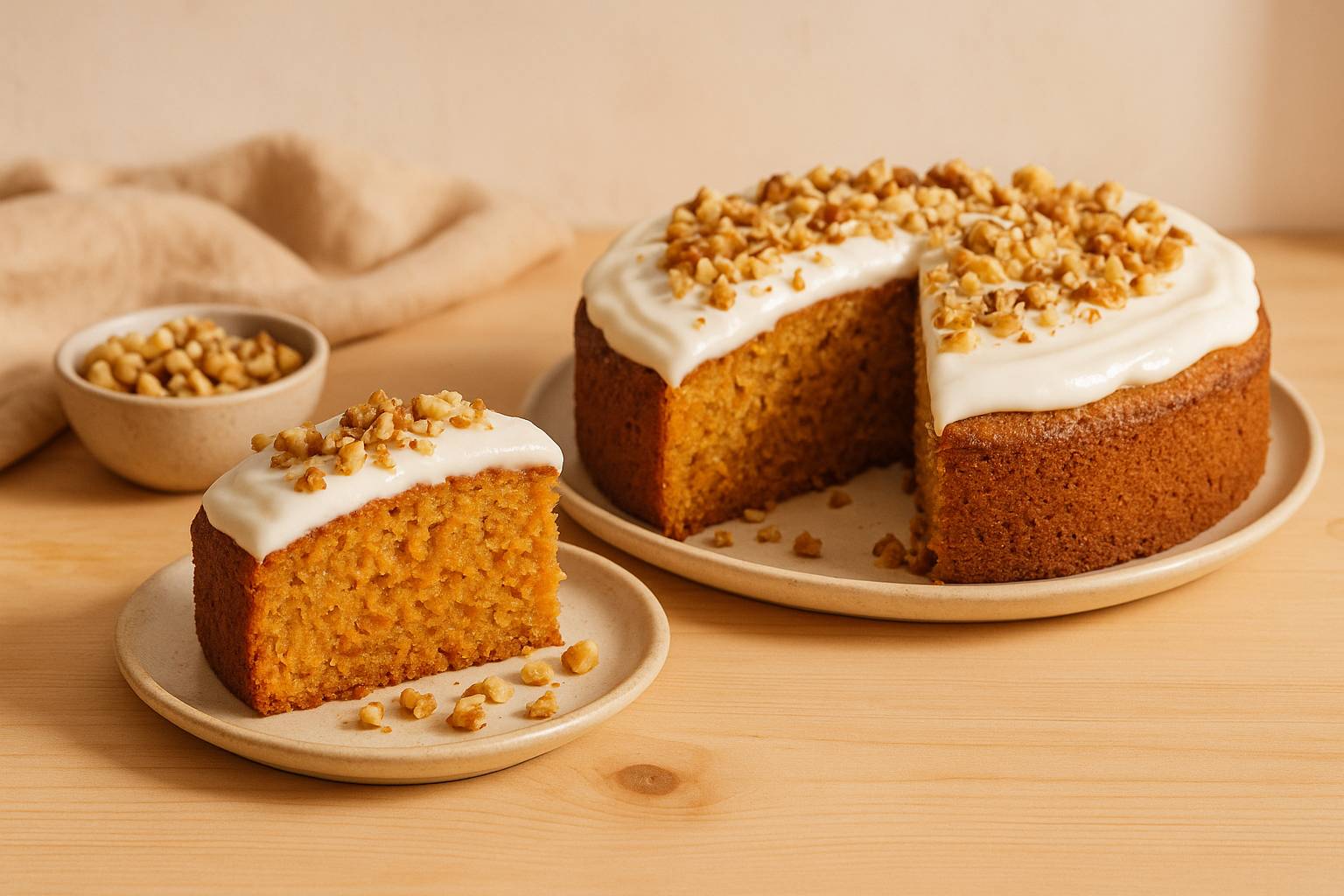 Tarta de zanahoria con glaseado de yogur natural: esponjosa y saludable